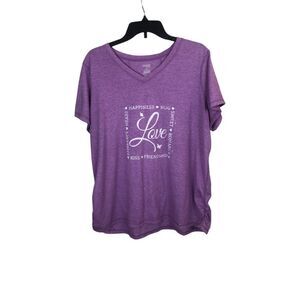 Danskin Now Women’s 2X Purple Loose Fit Graphic Shirt